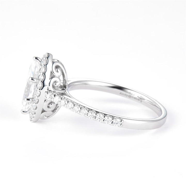 1.44 Ct. Moissanite Sterling Silver (White). Solitaire with Marquise Cut Center Stone Ring. (Women). Size 7.5