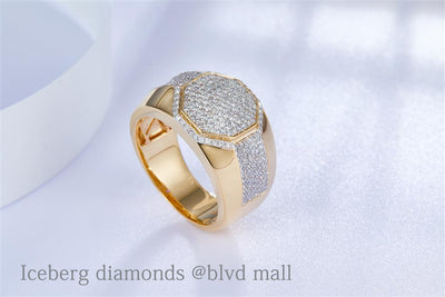 1 Ct. Diamond 14 Kt Gold (Yellow). Ring. (Men). Size 10