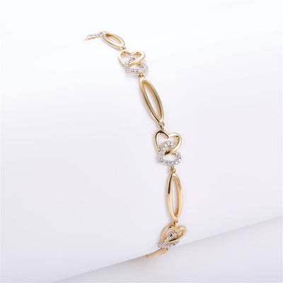 0.23 Ct. Diamond 10 Kt Gold (Yellow). Designer Bracelet. (Women). 8 in Long. 4.3 mm Wide
