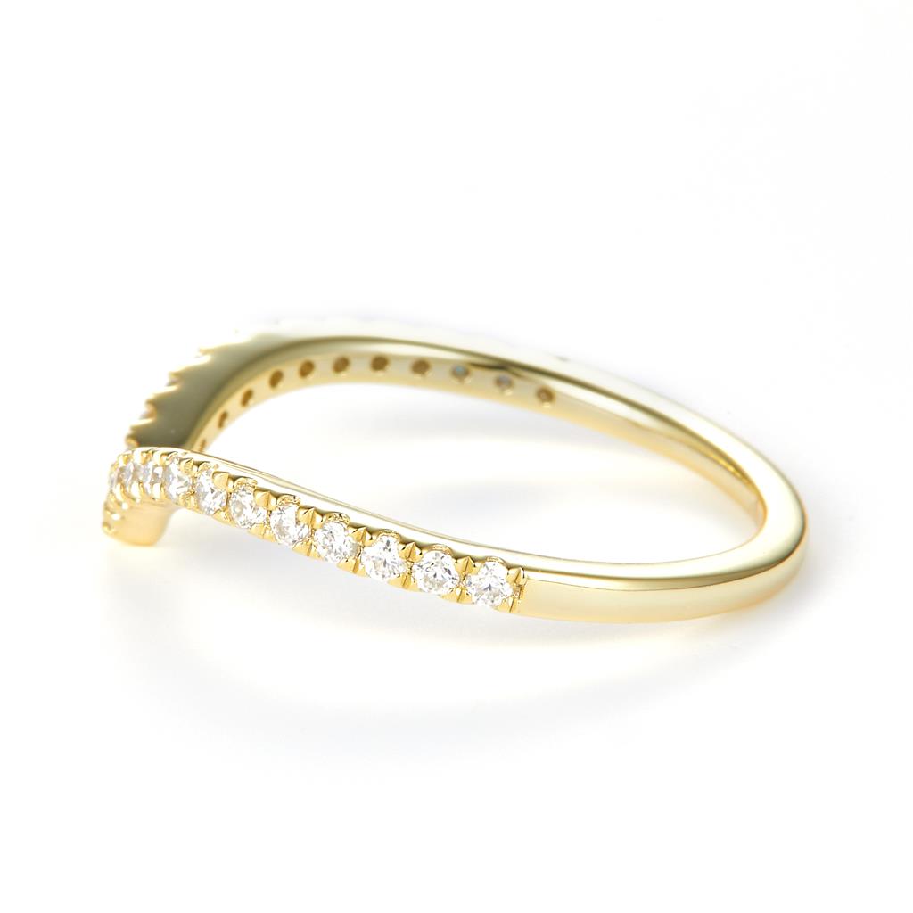 0.3 Ct. Moissanite Sterling Silver (Yellow). Band Ring. (Women). Size 8