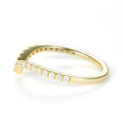 0.3 Ct. Moissanite Sterling Silver (Yellow). Band Ring. (Women). Size 8