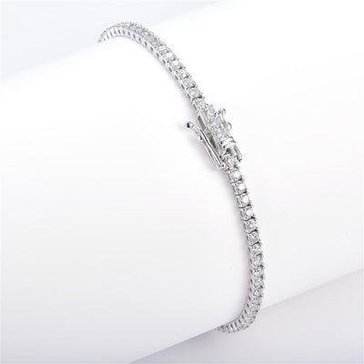 2 Ct. Diamond 14 Kt Gold (White). Tennis Bracelet. (Unisex). 7 in Long. 2.15 mm Wide