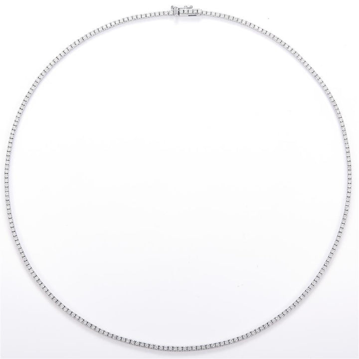 3.831 Ct. Diamond 14 Kt Gold (White). Tennis Chain. (Unisex). 17 in Long. 1.6 mm Wide
