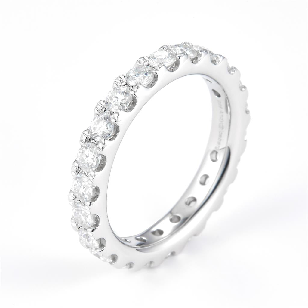 1.74 Ct. Moissanite Sterling Silver (White). Eternity Band Ring. (Women). Size 7.5
