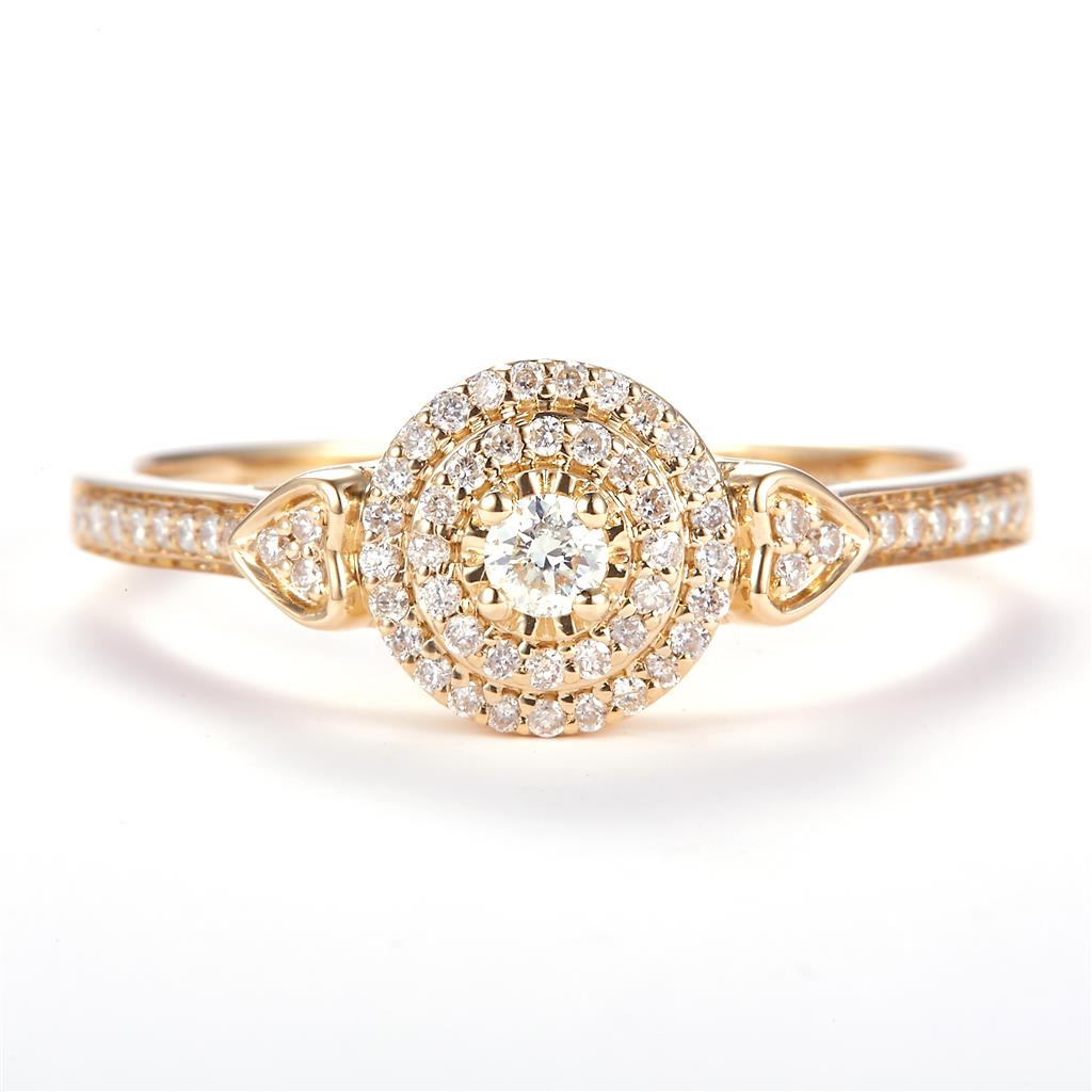 0.24 Ct. Diamond 14 Kt Gold (Yellow). Ring. (Women). Size 7.5
