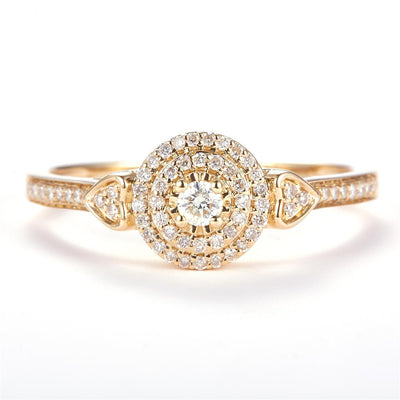 0.24 Ct. Diamond 14 Kt Gold (Yellow). Ring. (Women). Size 7.5