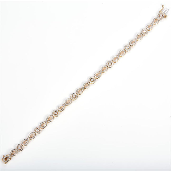 0.96 Ct. Diamond 10 Kt Gold (Yellow). Designer Bracelet. (Women). 8 in Long. 7.2 mm Wide