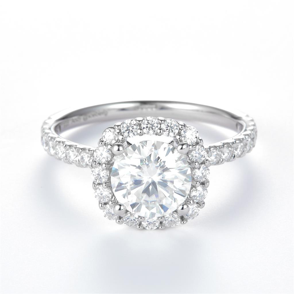 2.16 Ct. Moissanite Sterling Silver (White). Solitaire Ring. (Women). Size 8