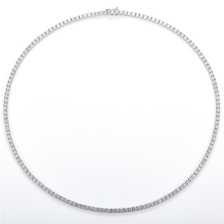 13.41 Ct. Diamond 14 Kt Gold (White). Tennis Chain. (Unisex). 18 in Long. 2.75 mm Wide