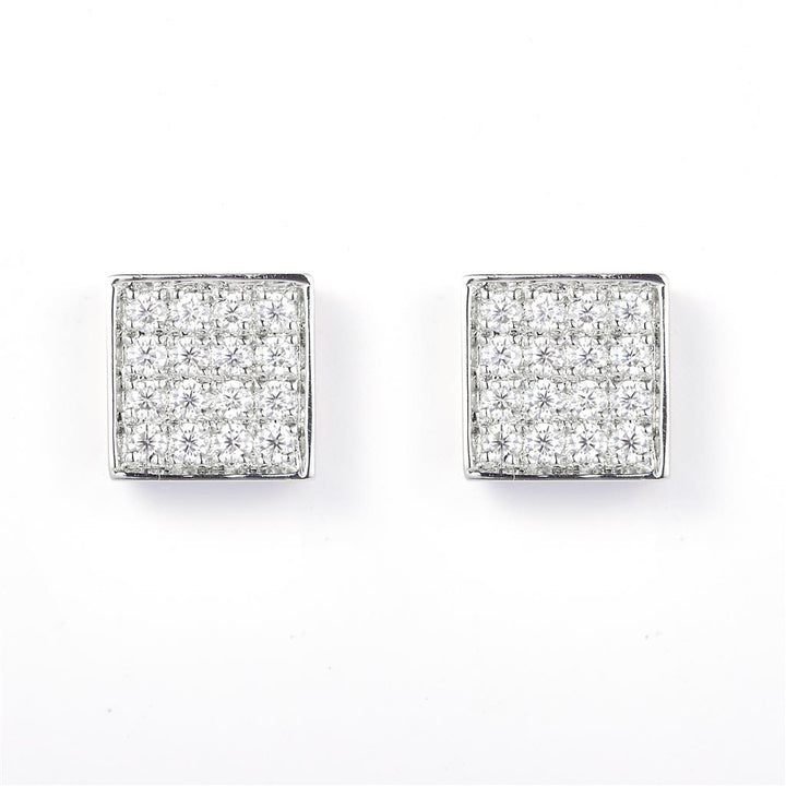 0.25 Ct. Moissanite Sterling Silver (White). Studs Earrings. (Unisex).
