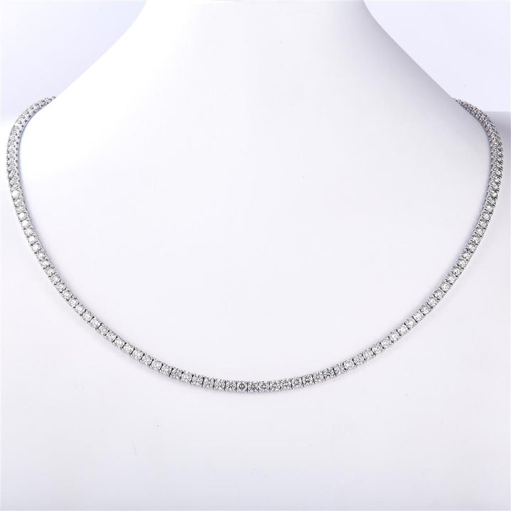 13.41 Ct. Diamond 14 Kt Gold (White). Tennis Chain. (Unisex). 18 in Long. 2.75 mm Wide
