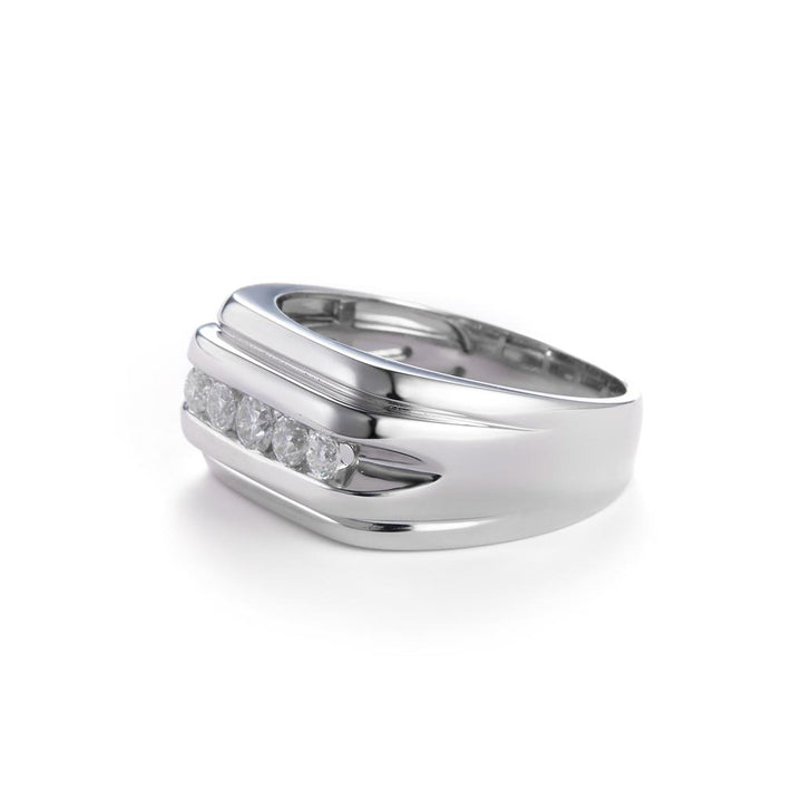 0.42 Ct. Moissanite Sterling Silver (White). Ring. (Men). Size 10