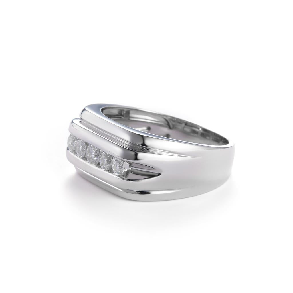 0.42 Ct. Moissanite Sterling Silver (White). Ring. (Men). Size 10