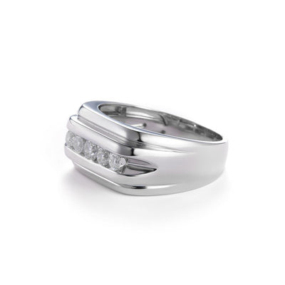 0.42 Ct. Moissanite Sterling Silver (White). Ring. (Men). Size 10