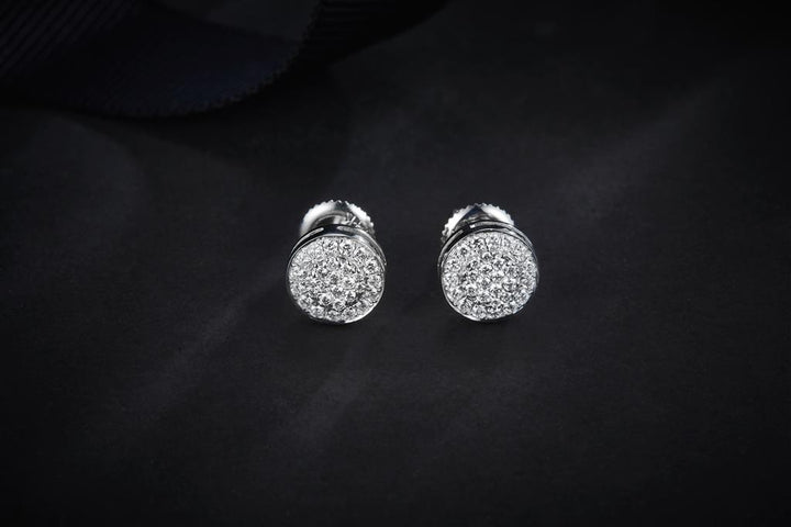 0.74 Ct. Diamond 14 Kt Gold (White). Studs Earrings. (Unisex).