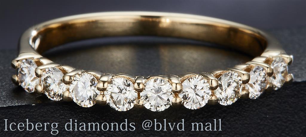 0.6 Ct. Diamond 14 Kt Gold (Yellow). Wedding Band Wedding Band. (Women). Size 7