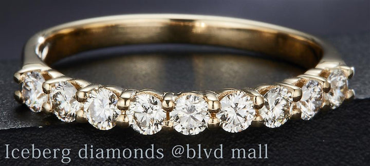0.6 Ct. Diamond 14 Kt Gold (Yellow). Wedding Band Wedding Band. (Women). Size 7