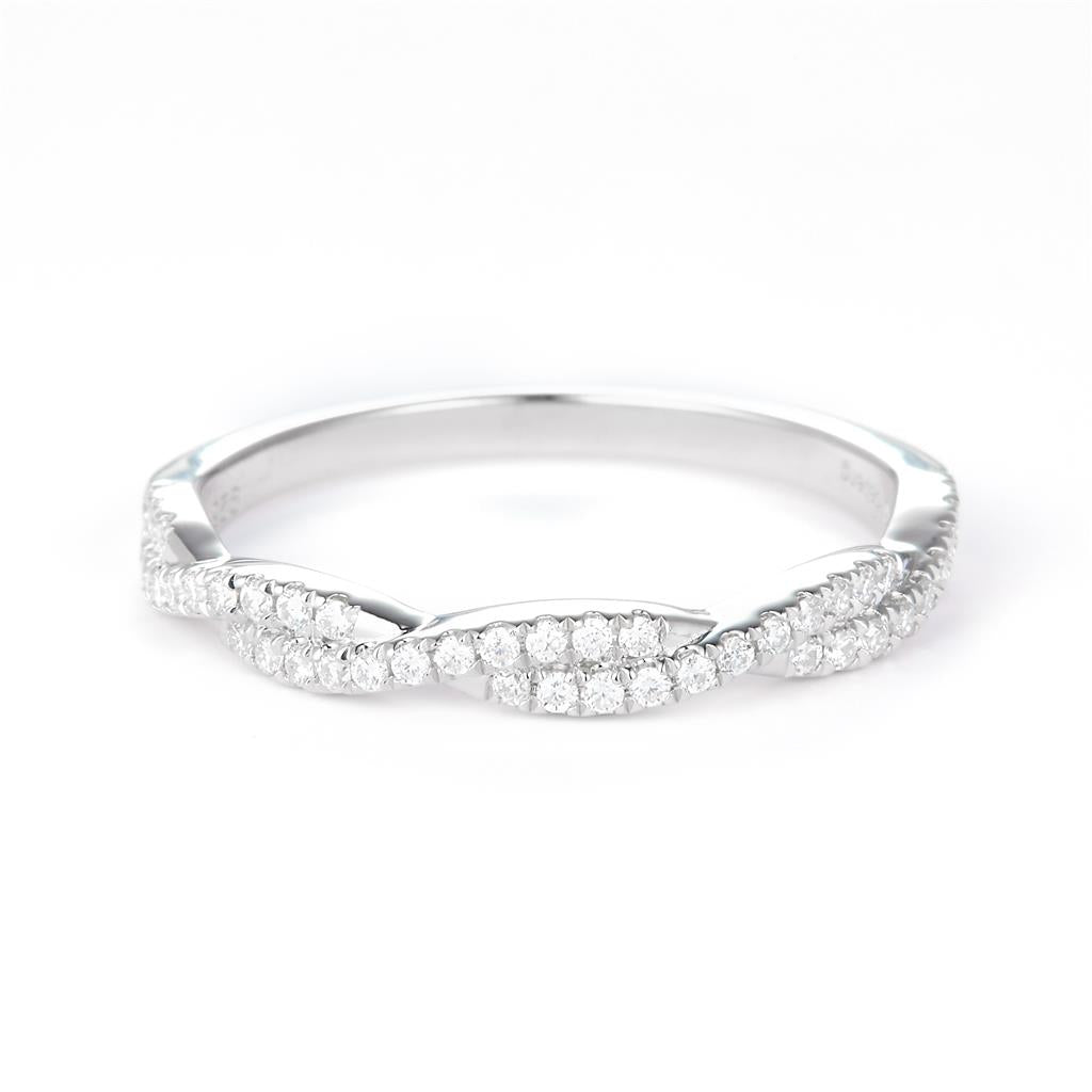0.24 Ct. Moissanite Sterling Silver (White). Wedding Band Ring. (Women). Size 7.5