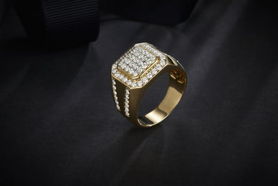 1.39 Ct. Diamond 10 Kt Gold (Yellow). Ring. (Men). Size 10