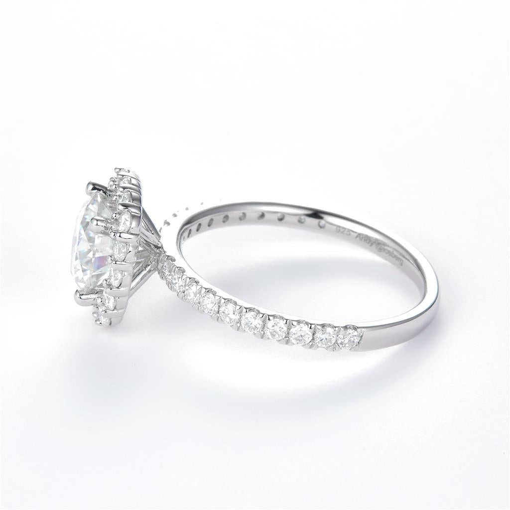 2.16 Ct. Moissanite Sterling Silver (White). Solitaire Ring. (Women). Size 8