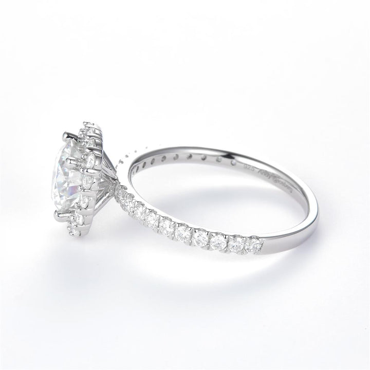 2.16 Ct. Moissanite Sterling Silver (White). Solitaire Ring. (Women). Size 8