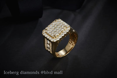 2.864 Ct. Diamond 14 Kt Gold (Yellow). Ring. (Men). Size 7.5