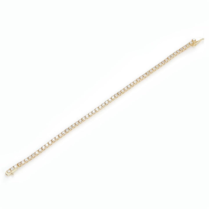 3.9 Ct. Diamond 10 Kt Gold (Yellow). TENNS Bracelet. (Unisex). 7 in Long. 2.7 mm Wide