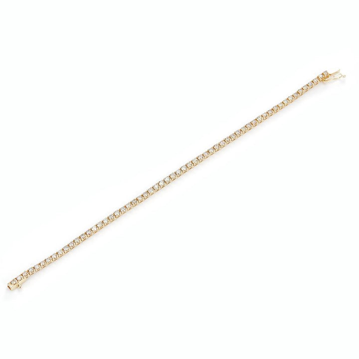 3 Ct. Diamond 10 Kt Gold (Yellow). TENNS Bracelet. (Unisex). 7.5 in Long. 2.7 mm Wide
