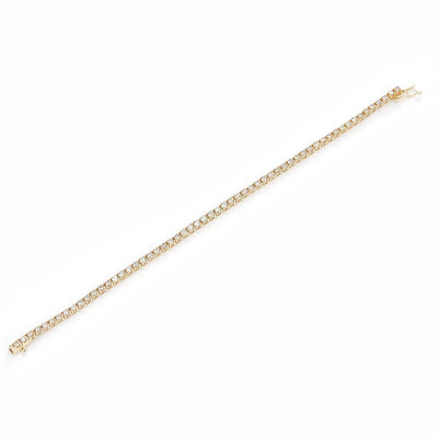 3 Ct. Diamond 10 Kt Gold (Yellow). TENNS Bracelet. (Unisex). 7.5 in Long. 2.7 mm Wide