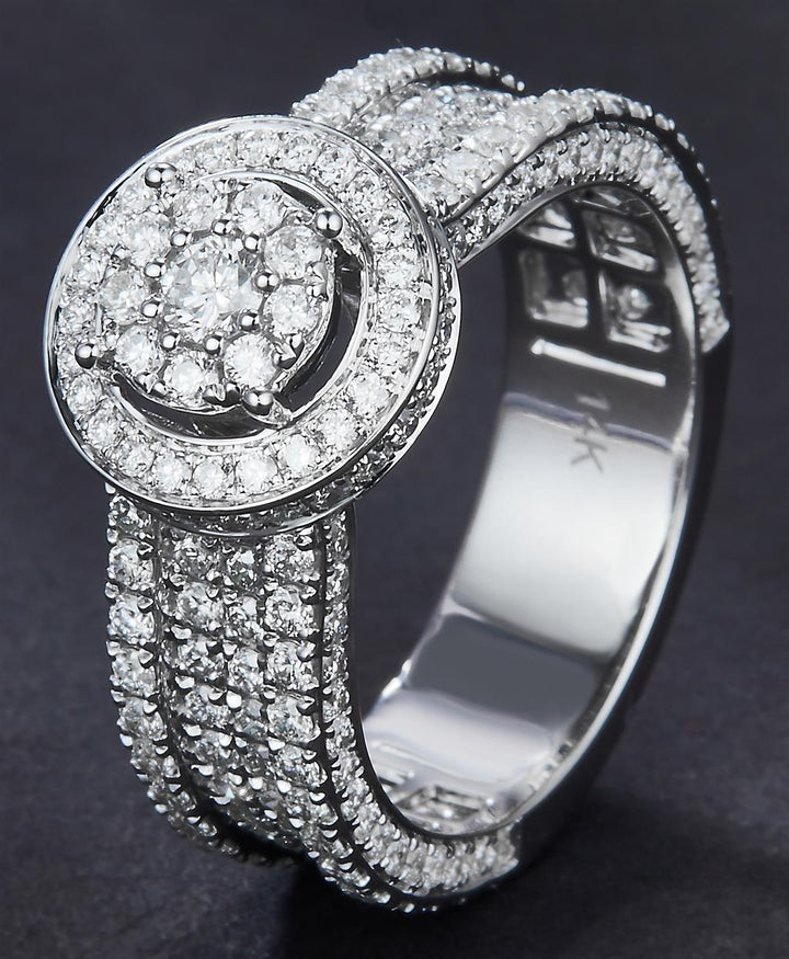 2.447 Ct. Diamond 14 Kt Gold (White). Ring. (Women). Size 7.5