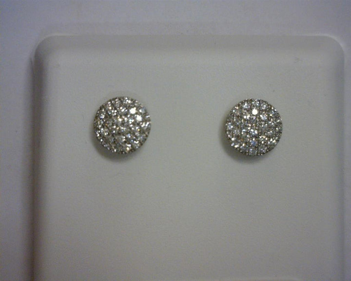 0.494 Ct. Diamond 10 Kt Gold (White). Studs Earrings. (Unisex).