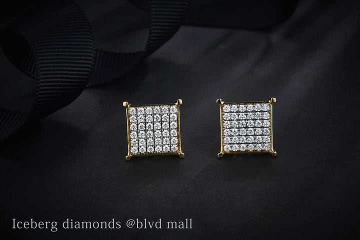 1.05 Ct. Diamond 14 Kt Gold (Yellow). Studs Earrings. (Unisex).