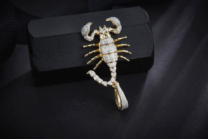 0.613 Ct. Diamond 14 Kt Gold (Yellow). 3D Scorpion Pendant. (Unisex).