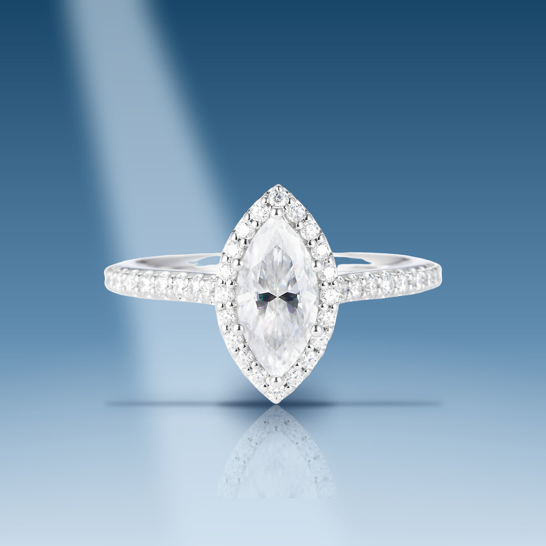 1.44 Carats. Moissanite Sterling Silver (White). Solitaire wit