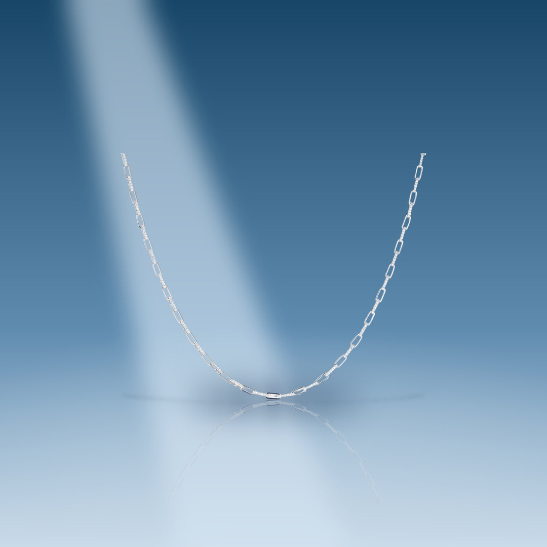 2.4 Carats. Moissanite Sterling Silver (White). Paper Clip-Lin