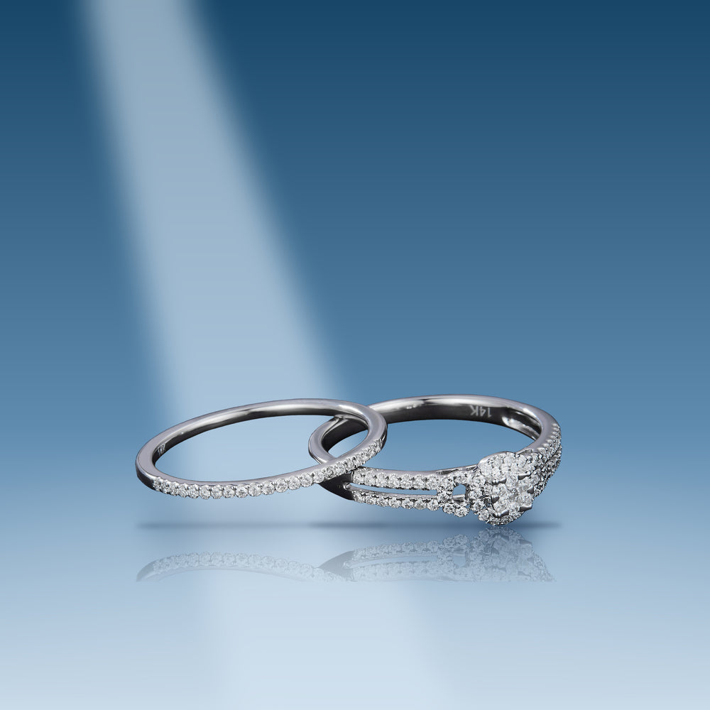 0.347 Carats. Diamond 14 Kt Gold (White). Womens Engagement 