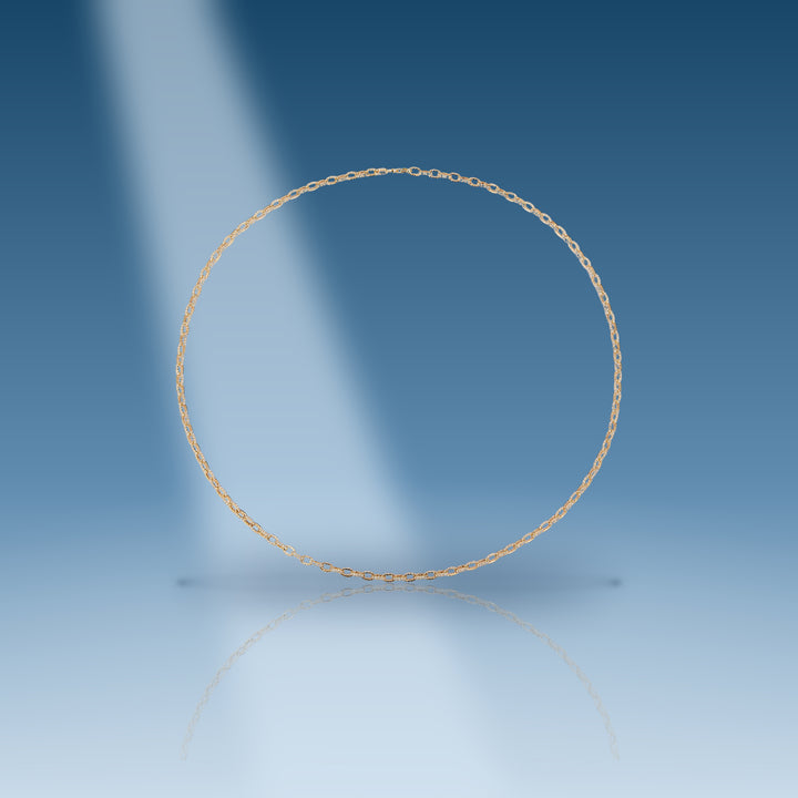3.71 Carats. Diamond 14 Kt Gold (Yellow). Anchor Necklace Chai