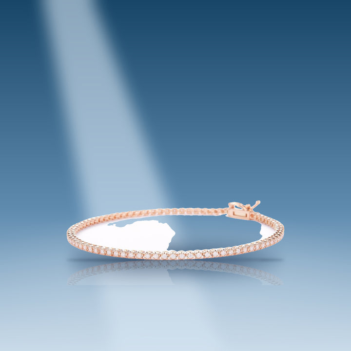 0-82-ct-moissanite-14-kt-gold-rose-tennis-bracelet-unisex-7-in-long-1-8-mm-wide