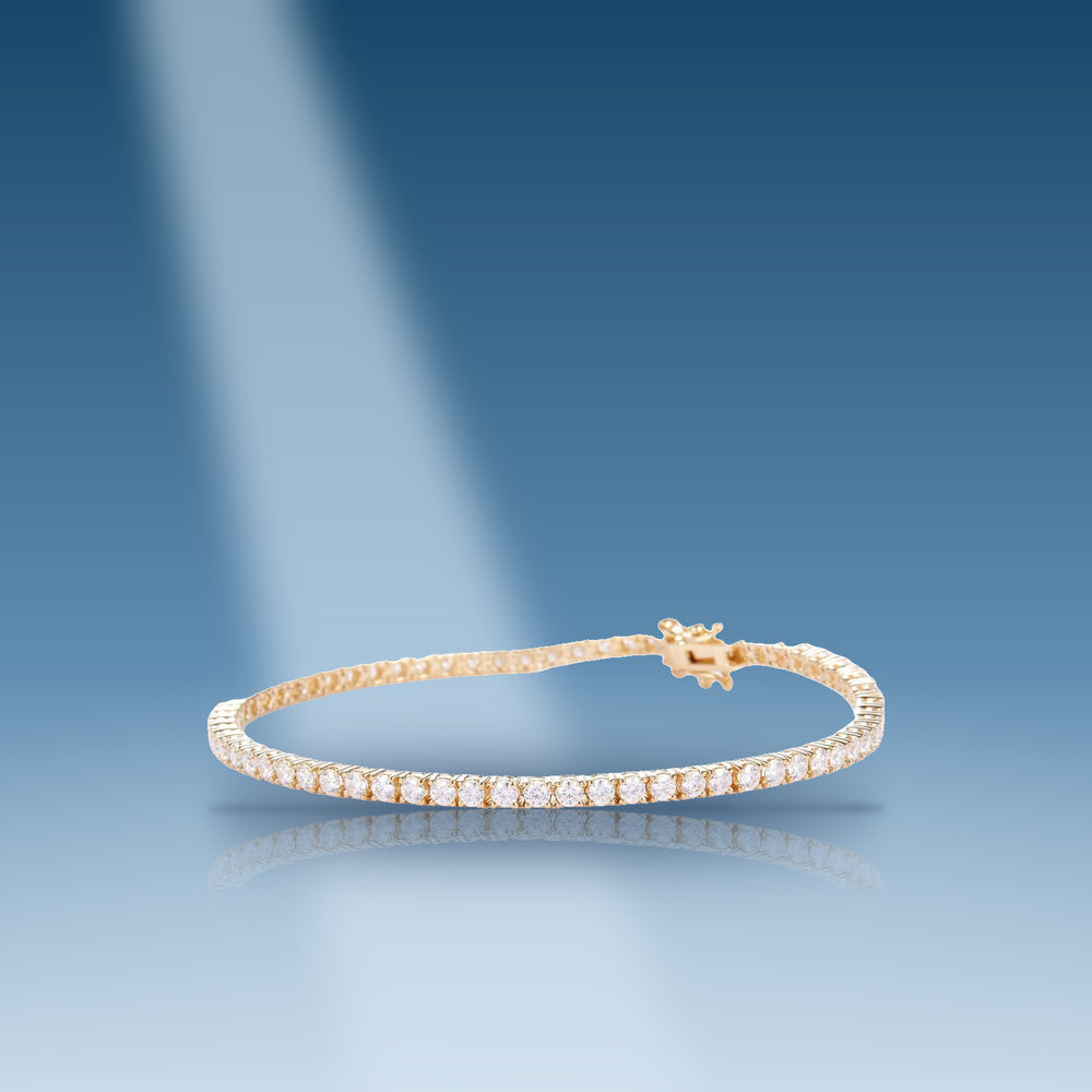 3-257-ct-moissanite-14-kt-gold-yellow-tennis-bracelet-unisex-7-in-long-2-4-mm-wide