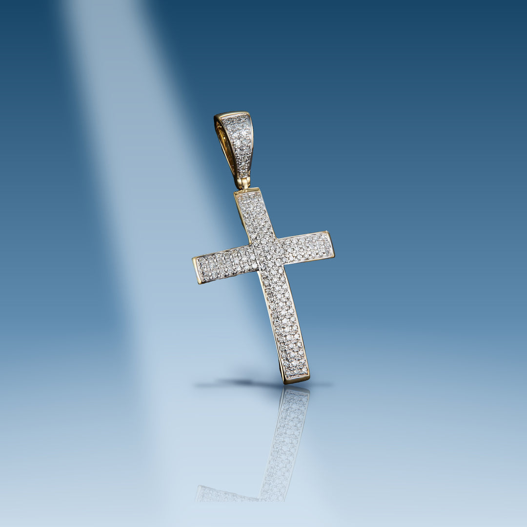 0-3-ct-diamond-10-kt-gold-yellow-cross-pendant-unisex