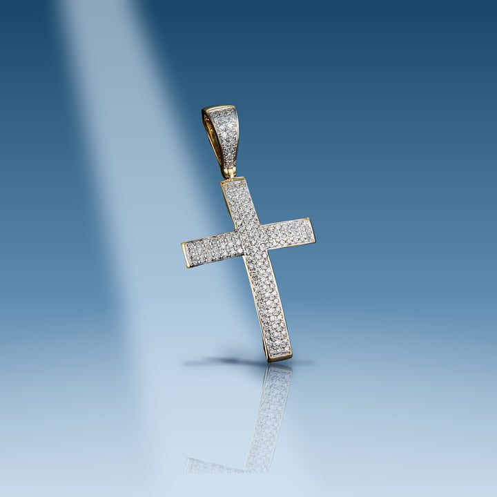 0-3-ct-diamond-10-kt-gold-yellow-cross-pendant-unisex