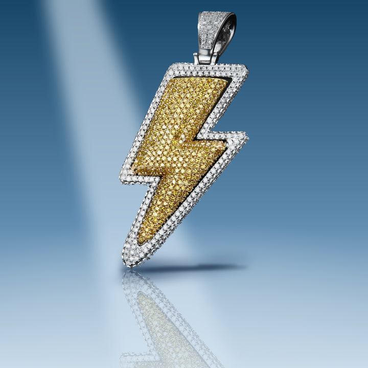 2.636 Ct. Diamond 14 Kt Gold Yellow Lightning Bolt Pendant