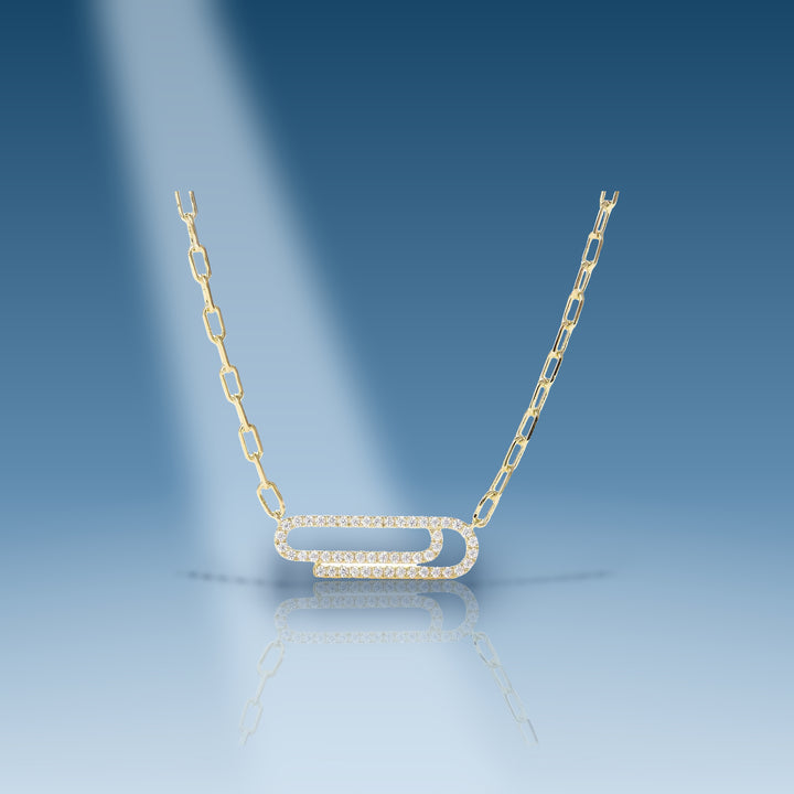 0-278-ct-diamond-14-kt-gold-yellow-paper-clip-link-necklace-set-chain-women-17-in-long-2-mm-wide