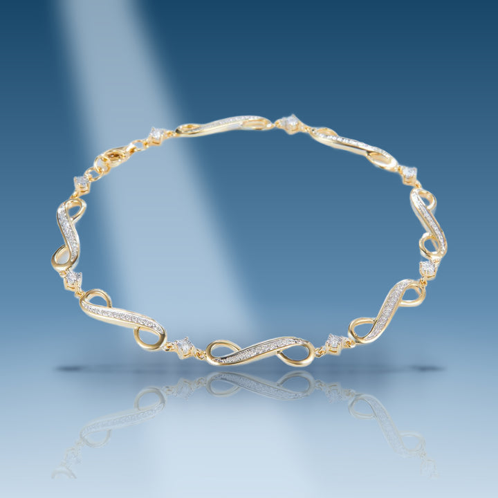 0.214 Ct. Diamond 10 Kt Gold Yellow Designer Bracelet