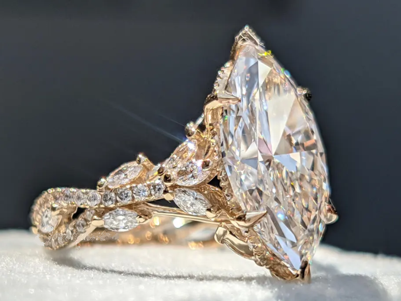 3 Ct. Lab Grown Diamond 14 Kt Gold (Yellow). Ring. Size 7