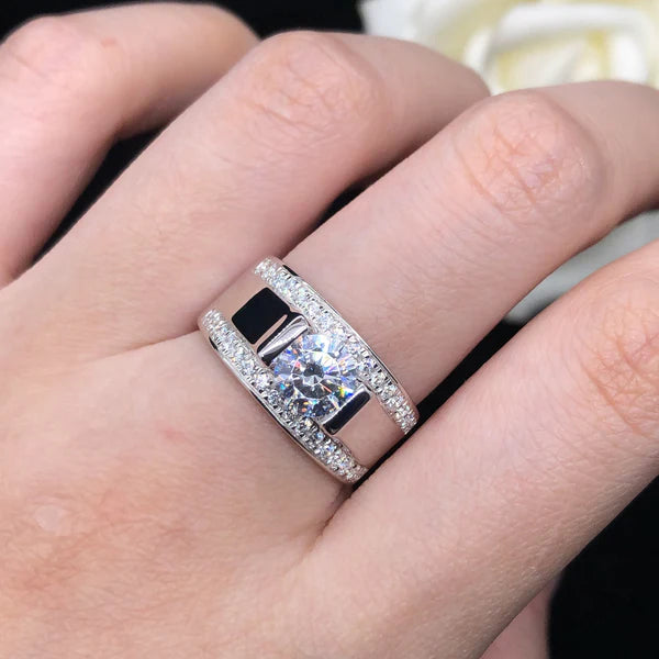 a moissanite ring