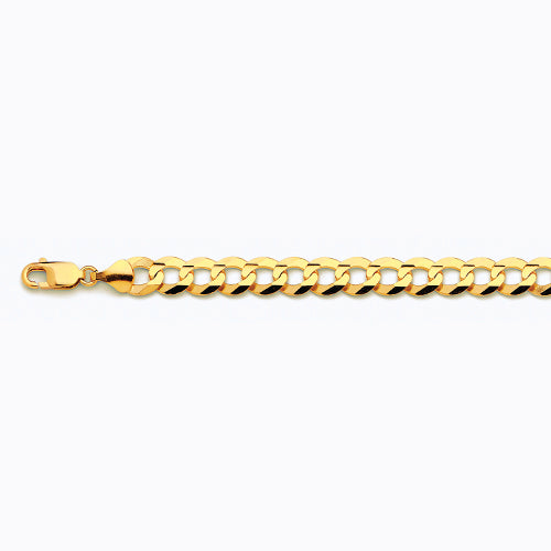 10KY 9.5MM SOLID CURB 28 CHAIN NECKLACE",10K 9.5MM YELLOW GOLD SOLID CURB 28 CHAIN NECKLACE""