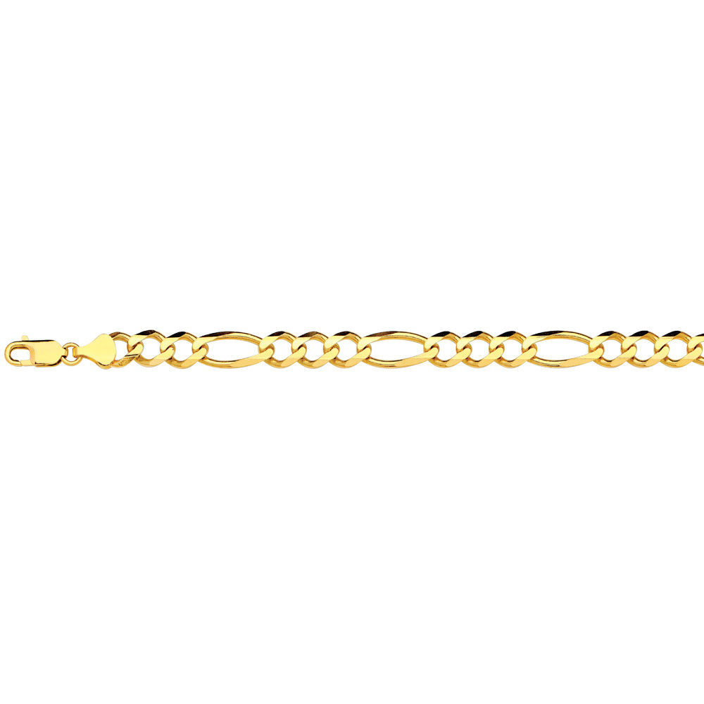 10KY 9.5MM SOLID FIGARO 28 CHAIN NECKLACE",10K 9.5MM YELLOW GOLD SOLID FIGARO 28 CHAIN NECKLACE""