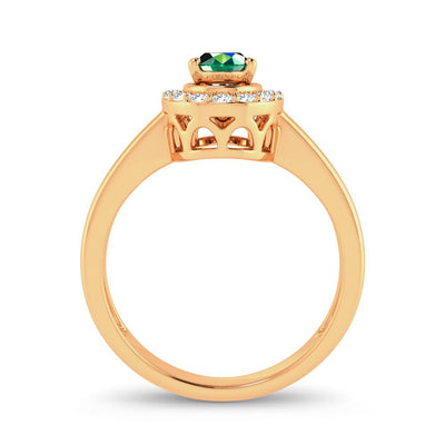 14K 0.15ct Diamond Emerald Ring