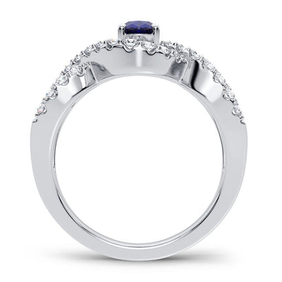 14K 0.50CT Diamond Sapphire Ring